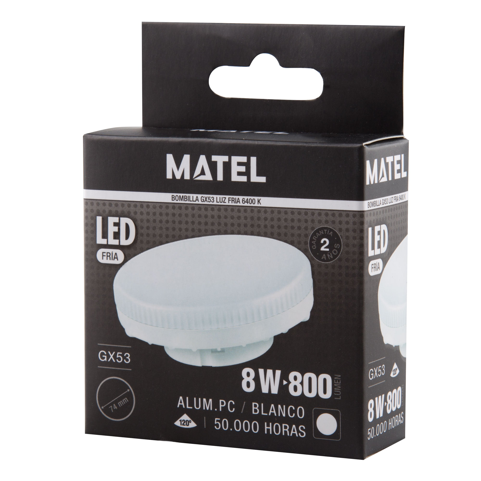BOMBILLA LED MATEL GX53 8W FRÍA - Imagen 2