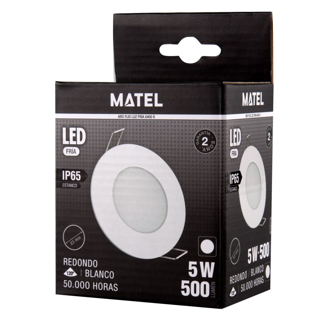 ARO LED MATEL FIJO REDONDO BLANCO 5W FRÍA - Imagen 2