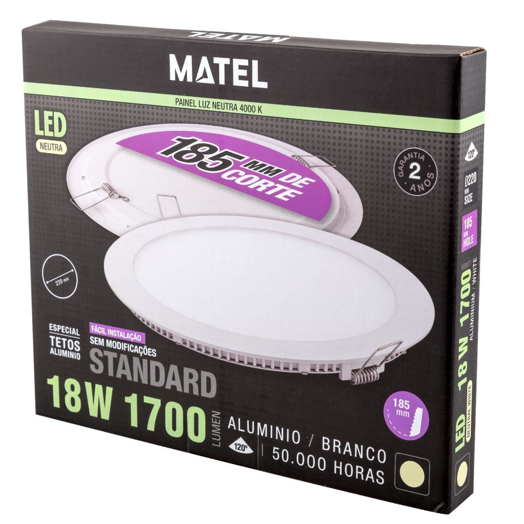 DOWNLIGHT LED MATEL REDONDO BLANCO 18W NEUTRA - Imagen 3