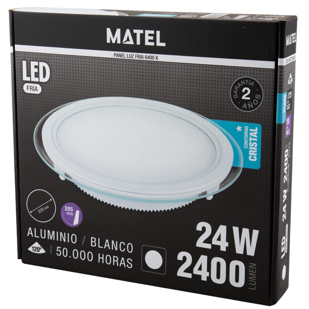 DOWNLIGHT LED MATEL REDONDO CRISTAL 24W FRÍA - Imagen 2