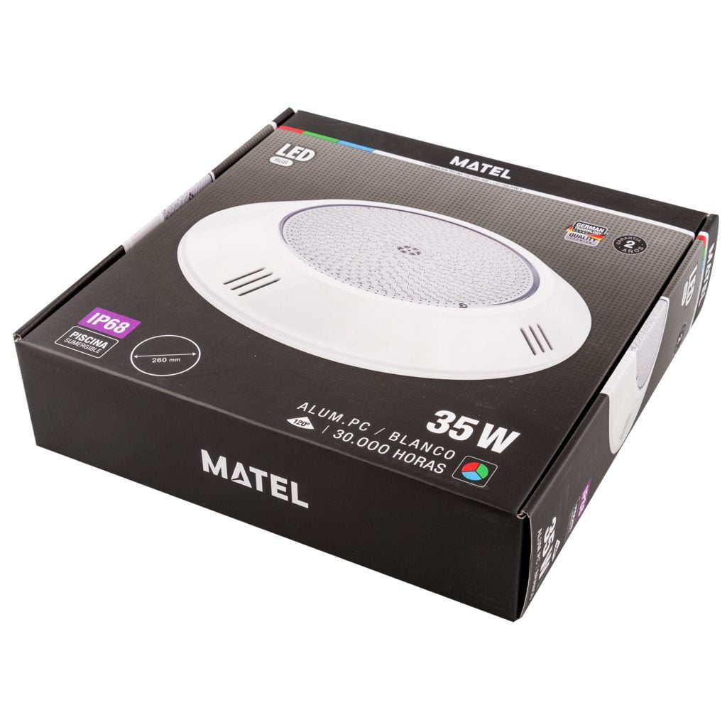 BOMBILLA LED MATEL PISCINA SUPERFICIE IP68 35W 12V RGB - Imagen 2