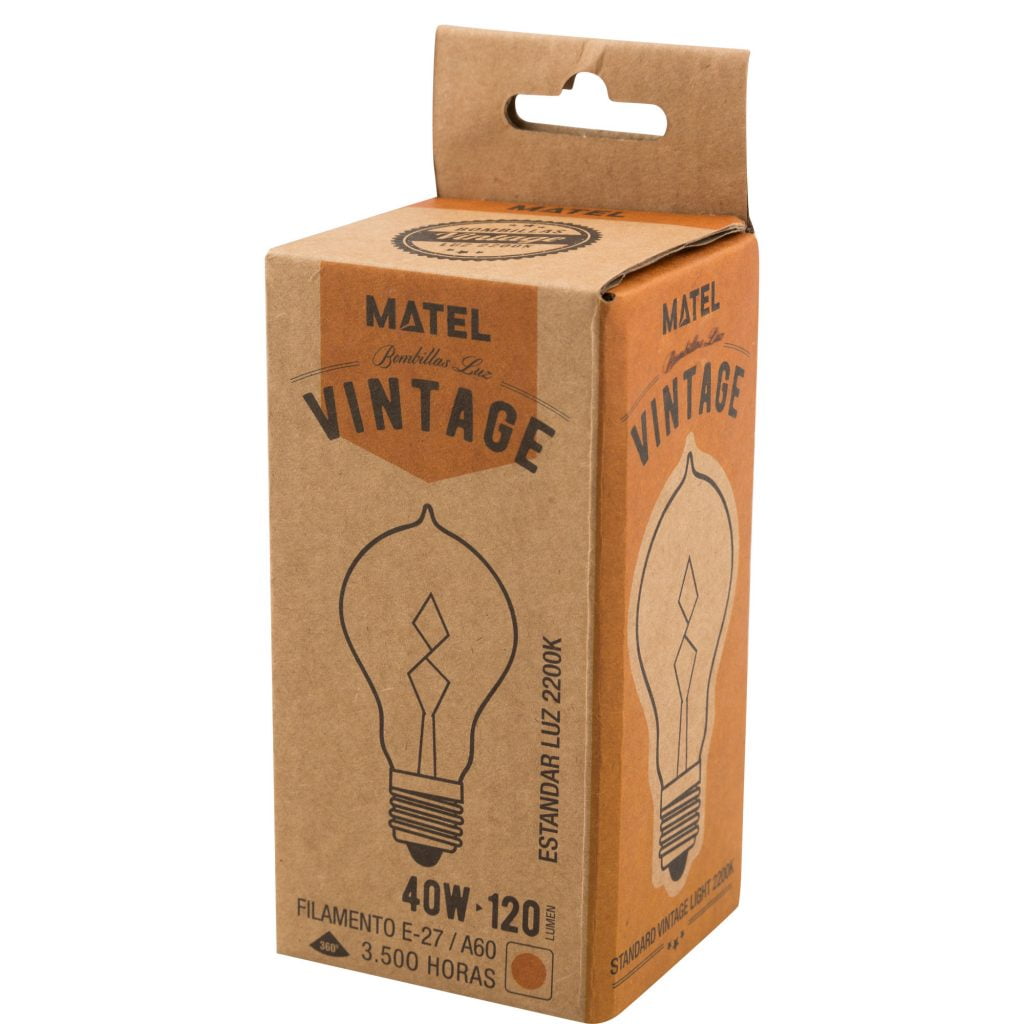 BOMBILLA LED MATEL EDISON E27 A60 VINTAGE 40W - Imagen 2