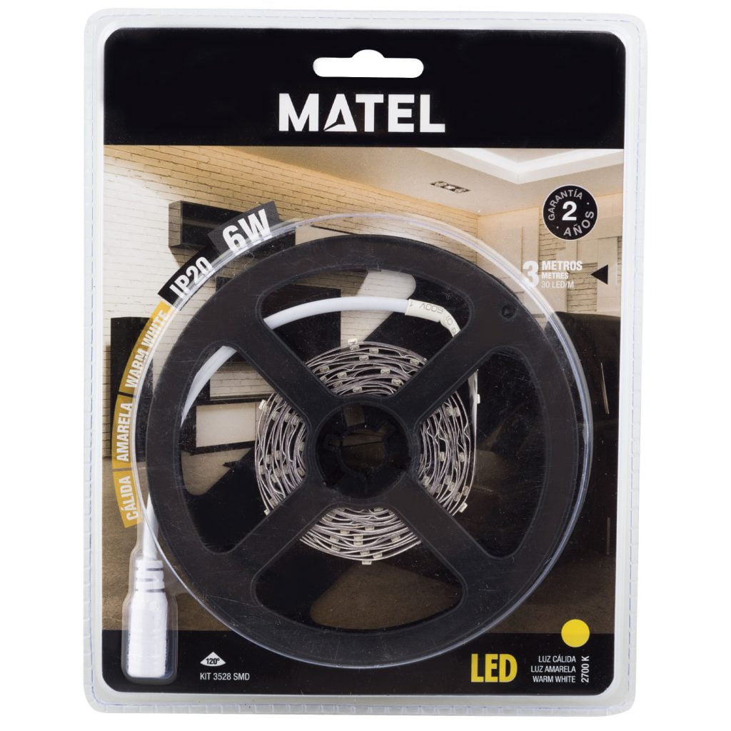 TIRA LED MATEL 12V IP20 3METROS 6W CÁLIDA - Imagen 2