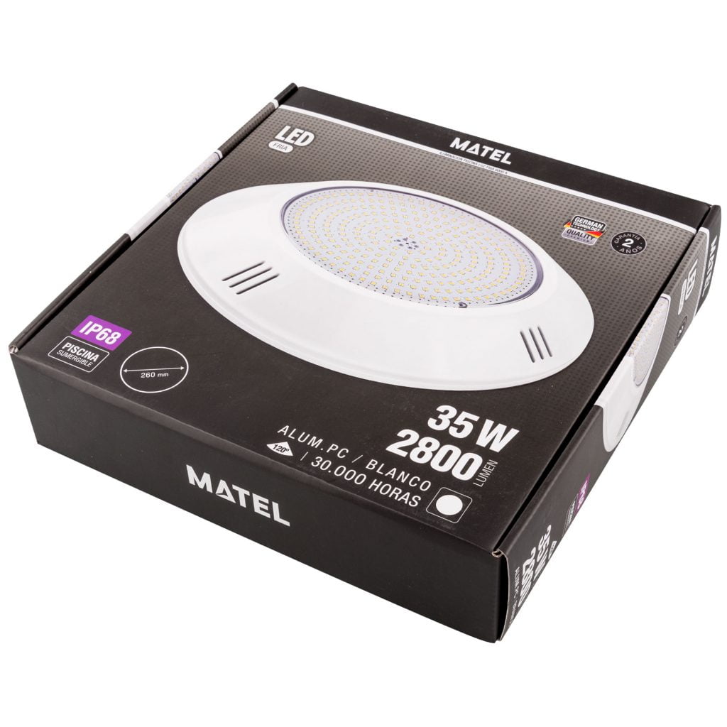 BOMBILLA LED MATEL PISCINA SUPERFICIE IP68 35W 12V FRÍA - Imagen 2
