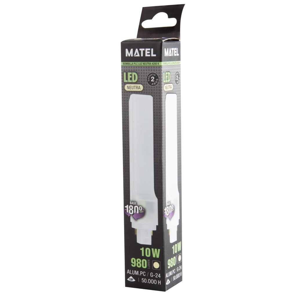 BOMBILLA LED MATEL PLC GIRATORIA G24 10W NEUTRA - Imagen 2