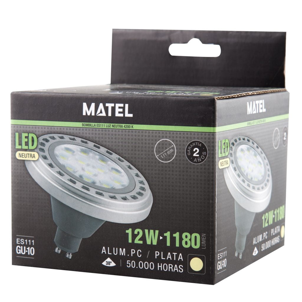 BOMBILLA LED MATEL ES111 GU10 12W NEUTRA - Imagen 2