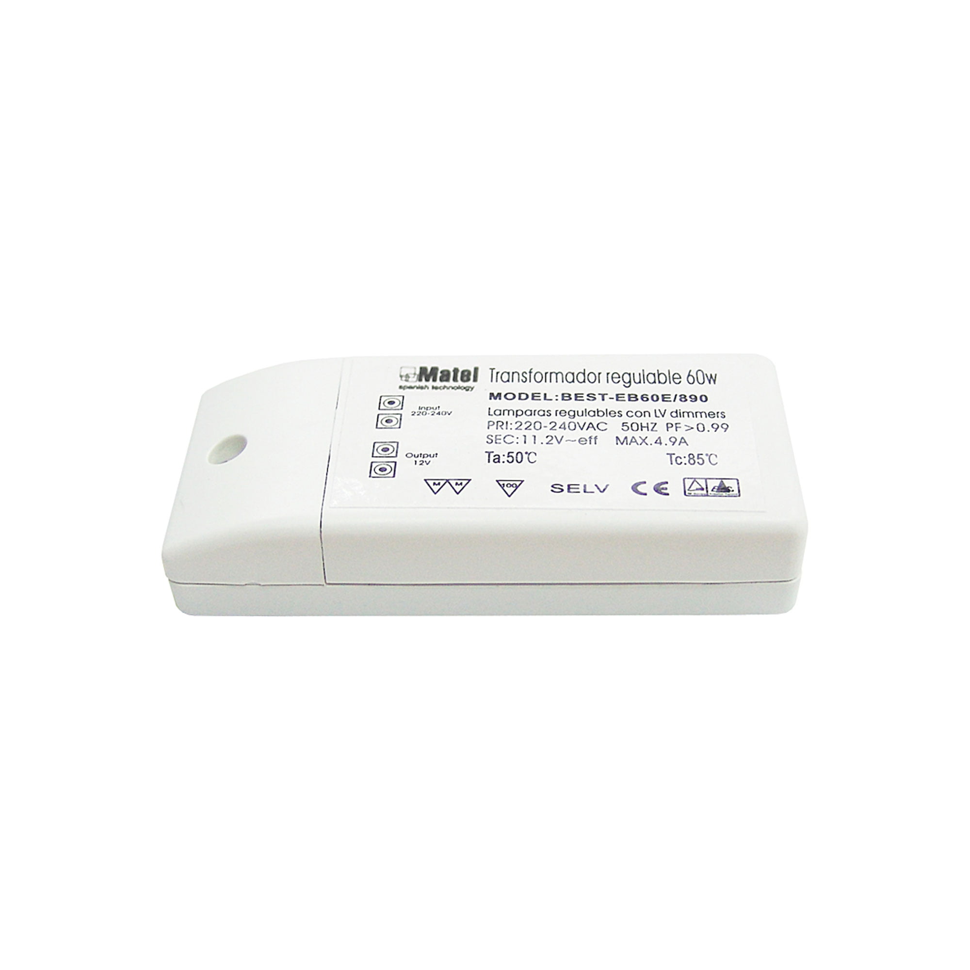 TRANSFORMADOR ELECTRÓNICO MATEL 12V 60W