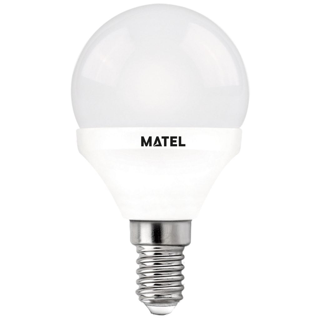BOMBILLA LED MATEL ESFÉRICA E14 5W FRÍA (3 INTENSIDADES)