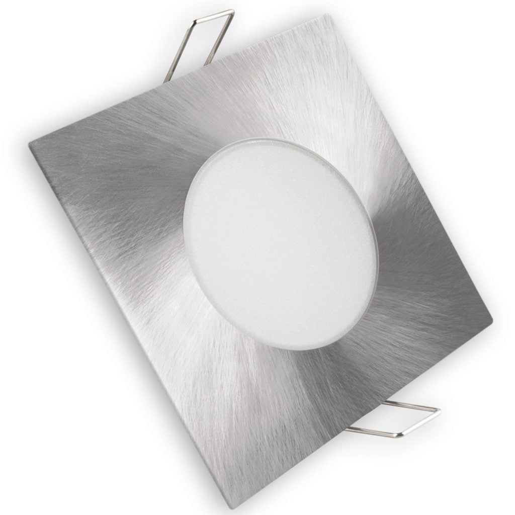 ARO LED MATEL FIJO CUADRADO NÍQUEL 5W FRÍA