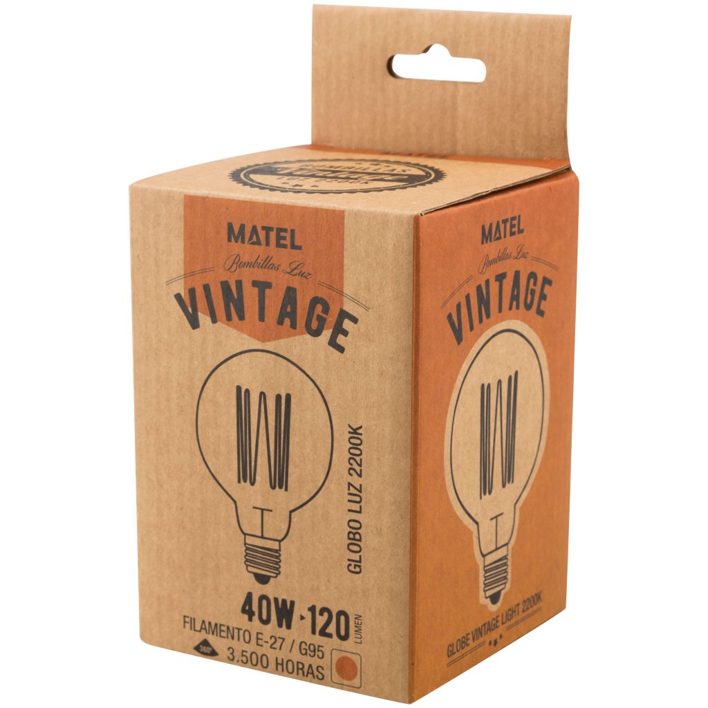 BOMBILLA LED MATEL EDISON E27 G95 VINTAGE 40W - Imagen 2