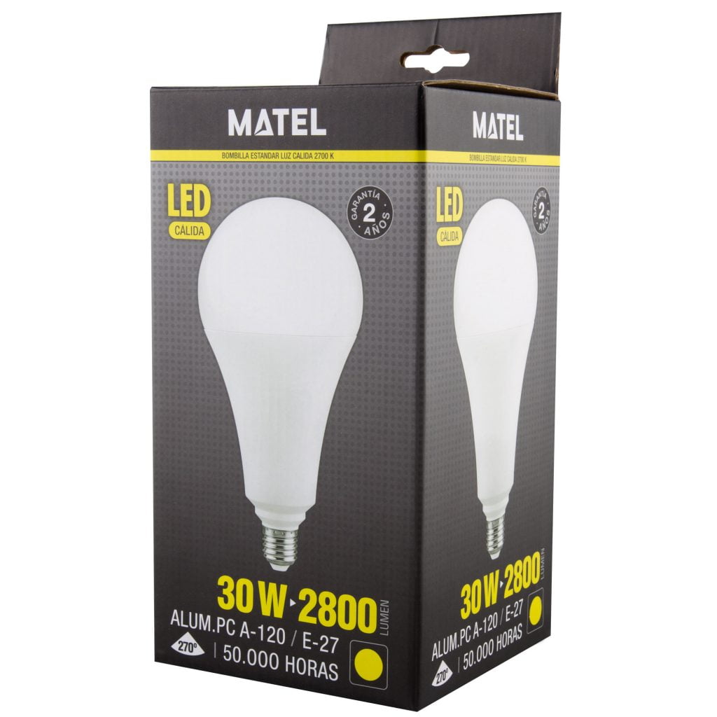 BOMBILLA LED MATEL ESTÁNDAR E27 30W CÁLIDA - Imagen 2