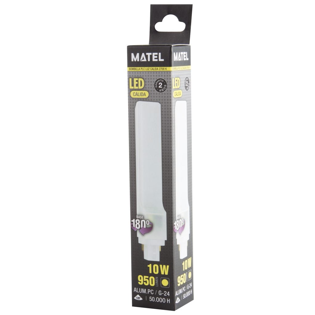 BOMBILLA LED MATEL PLC GIRATORIA G24 10W CÁLIDA - Imagen 2
