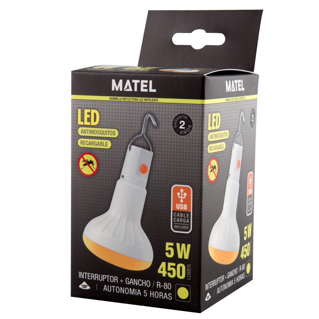 BOMBILLA LED MATEL ANTIMOSQUITOS USB 5W - Imagen 2