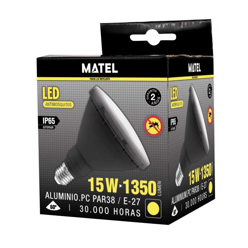 BOMBILLA LED PAR38 IP65 MATEL E27 ANTIMOSQUITOS 15W - Imagen 2
