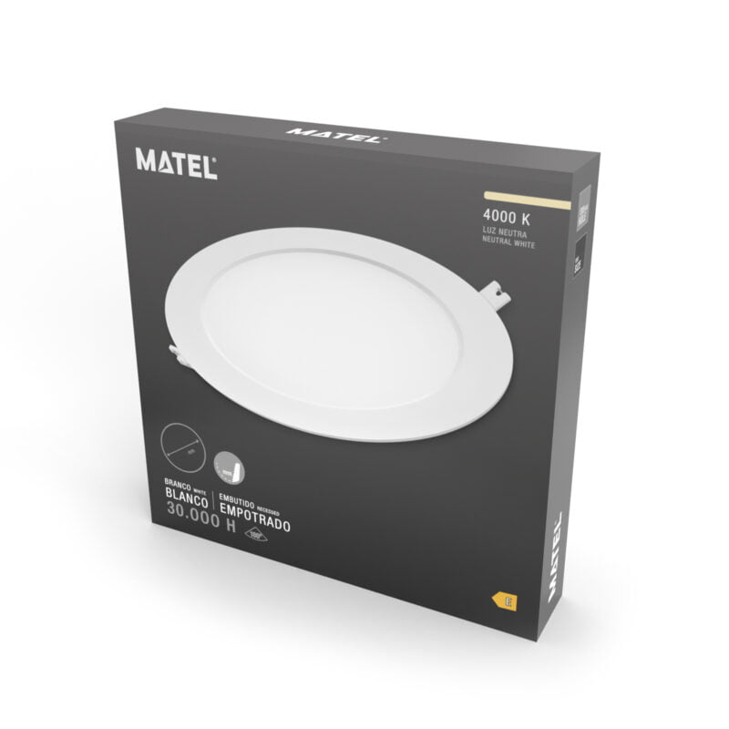 DOWNLIGHT LED MATEL PC REDONDO BLANCO 18W NEUTRA - Imagen 2