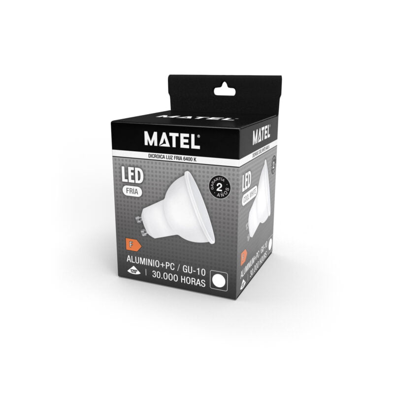 BOMBILLA LED MATEL DICROICA GU10 10W FRÍA - Imagen 2