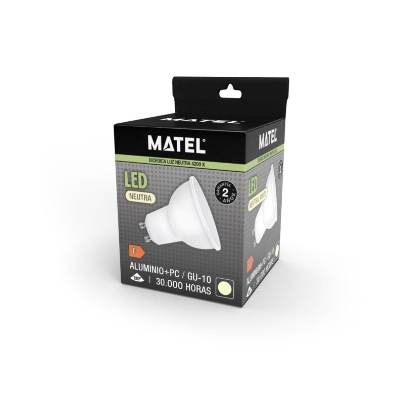 BOMBILLA LED MATEL DICROICA GU10 10W NEUTRA - Imagen 2
