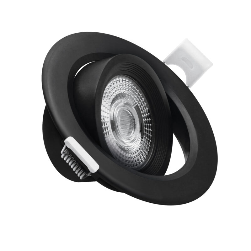 ARO LED BASCULANTE IP20 REDONDO NEGRO 7W. CCT