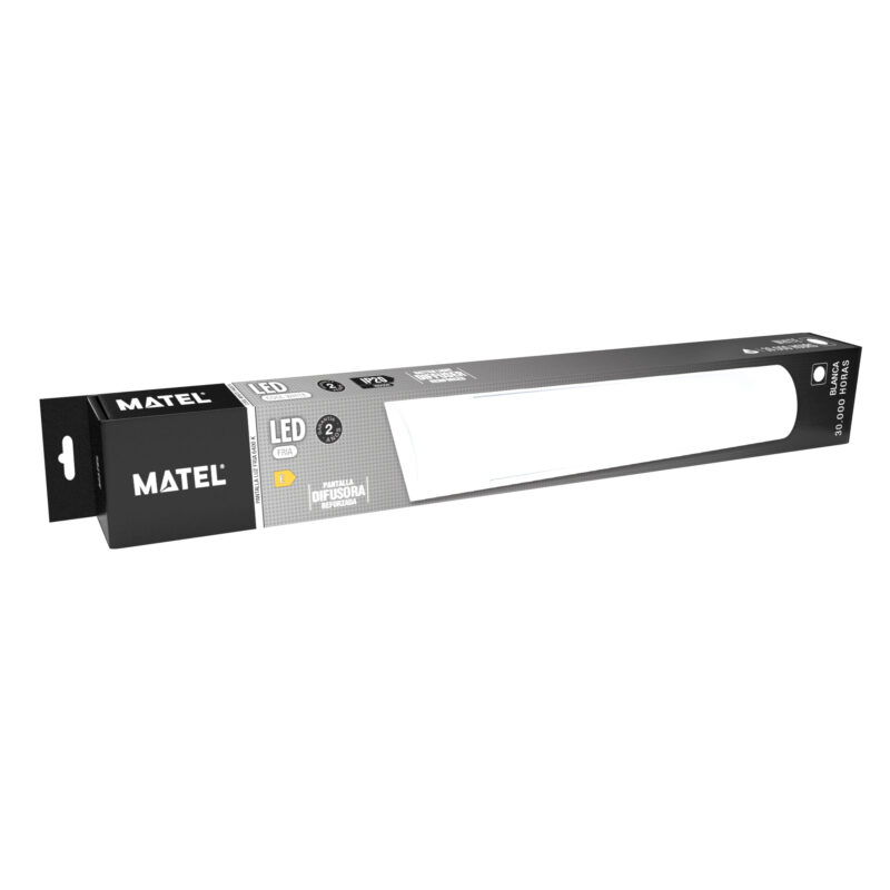 Pantalla LED 120x8,5 cm 35W fría 6400K en caja Matel