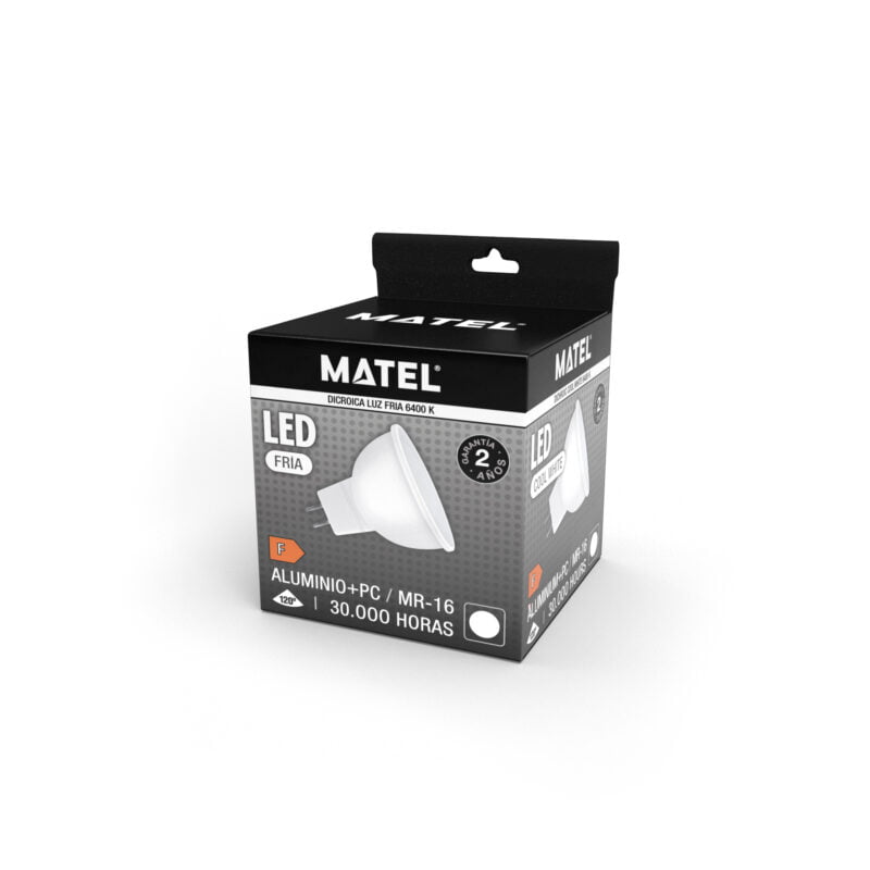 BOMBILLA LED MATEL DICROICA MR16 8W FRÍA - Imagen 2