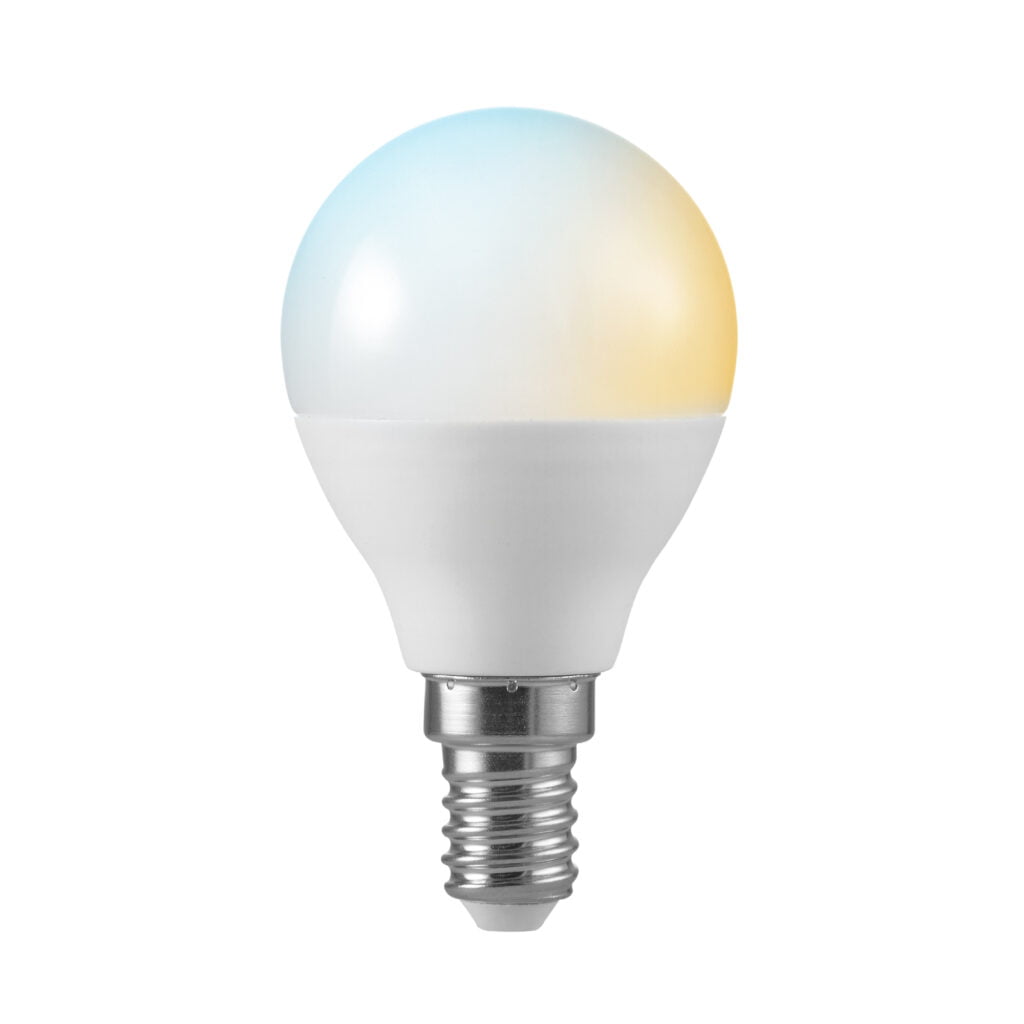 BOMBILLA LED SMART WIFI ESFÉRICA E14 5,5W. CCT