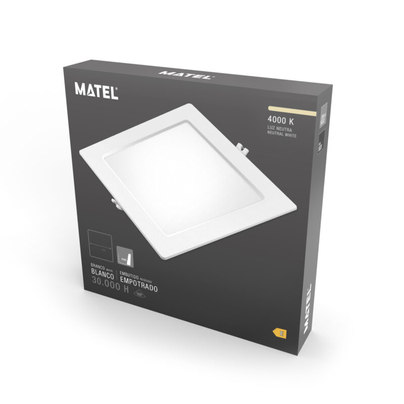 DOWNLIGHT LED PC CUADRADO BLANCO 18W NEUTRA - Imagen 2