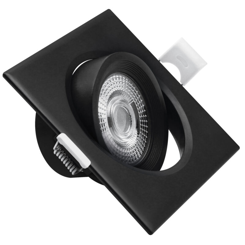 ARO LED BASCULANTE IP20 CUADRADO NEGRO 7W. CCT