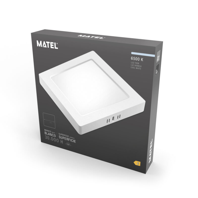 Caja del panel LED cuadrado de superficie 24W Matel