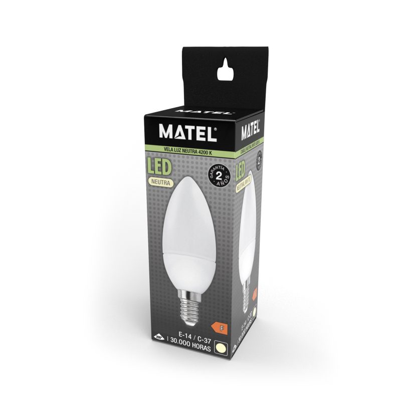 BOMBILLA LED MATEL VELA E14 10W NEUTRA - Imagen 2
