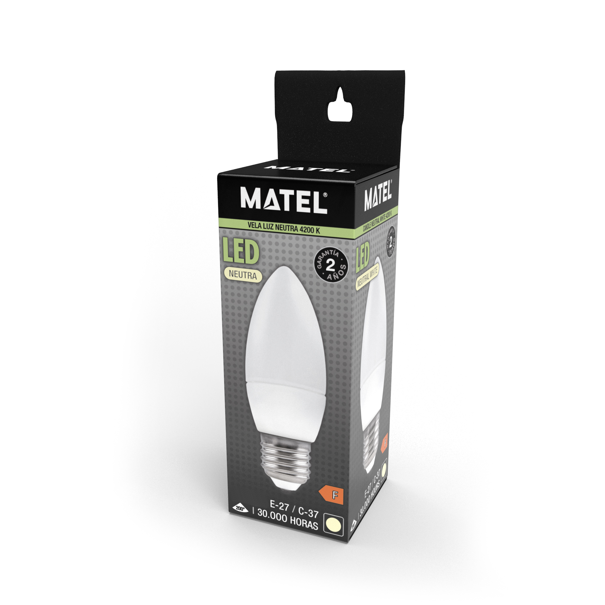 BOMBILLA LED MATEL VELA E27 10W NEUTRA - Imagen 2