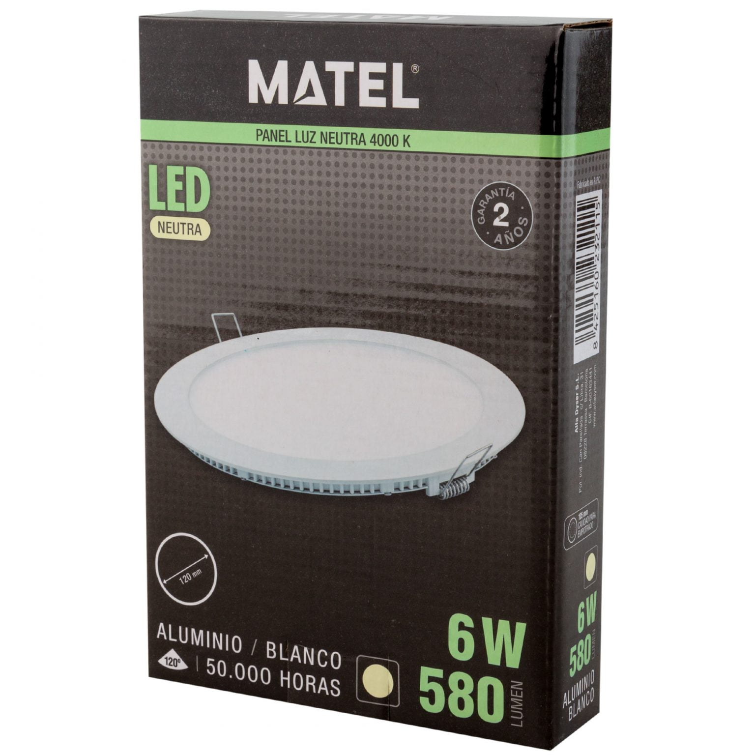 DOWNLIGHT LED MATEL REDONDO BLANCO 6W NEUTRA - Matel